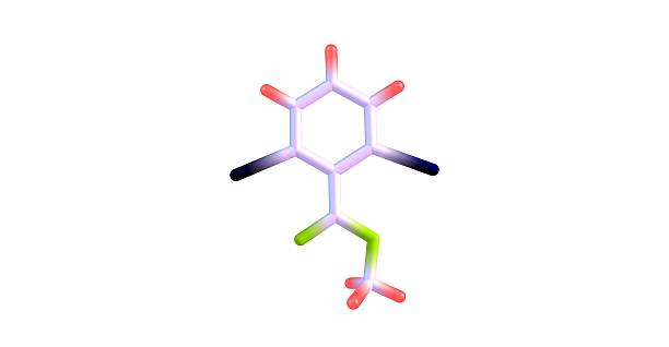 istock Methyl 2,6-diiodobenzoate molecular structure isolated on white 621827538
