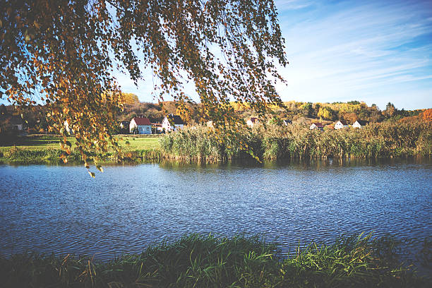 istock Typical little german village by the water 621831792