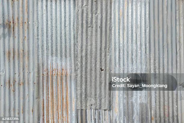 Old Metal Sheet Roof Texture Stock Photo - Download Image Now - Corrugated, Metal, Rooftop