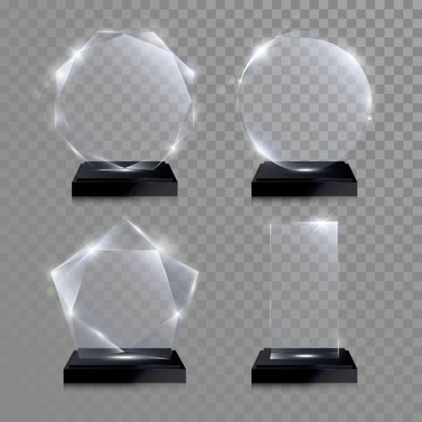 ガラストロフィー賞。ベクトル結晶3d透過 - award trophy glass crystal点のイラスト素材／クリップアート素材／マンガ素材／アイコン素材