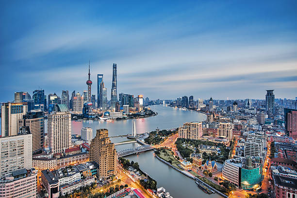 Long exposure of Shanghai，China Long exposure of Shanghai，China shanghai tower stock pictures, royalty-free photos & images