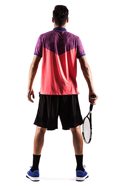 istock Tennis players back rear view 621842668