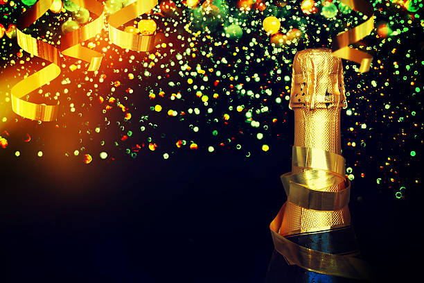 Bottle of champagne.Celebration New Year