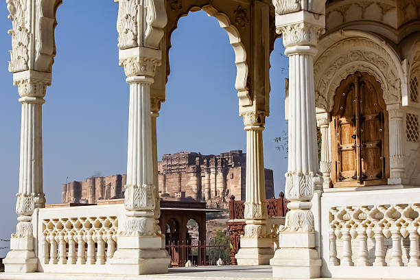 A view of the exterior of Mehrangarh Fort, Jodhpur, Rajasthan, India