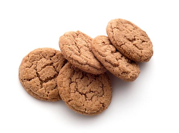 istock Close up of chocolate cookies on white background 621846524