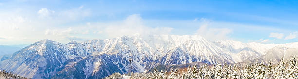 istock Snowy mountain panorama in Japan 621846722