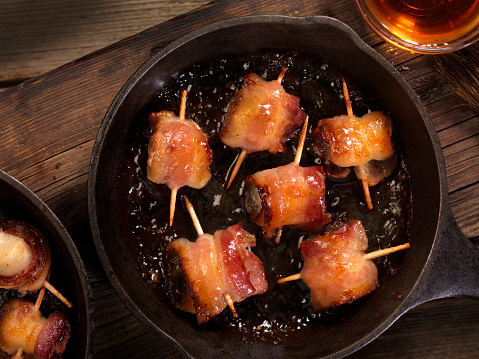 Grilled Bacon Wrapped Scallops in a Maple Glaze - Photographed on Hasselblad H3D2-39mb Camera