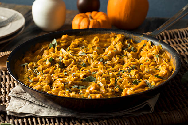 istock Homemade Autumn Pasta with Pumpkin Sauce 621849266
