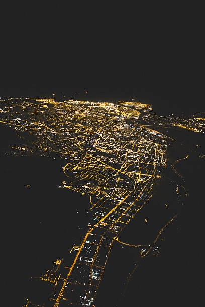 Arial View of Barcelona at Night