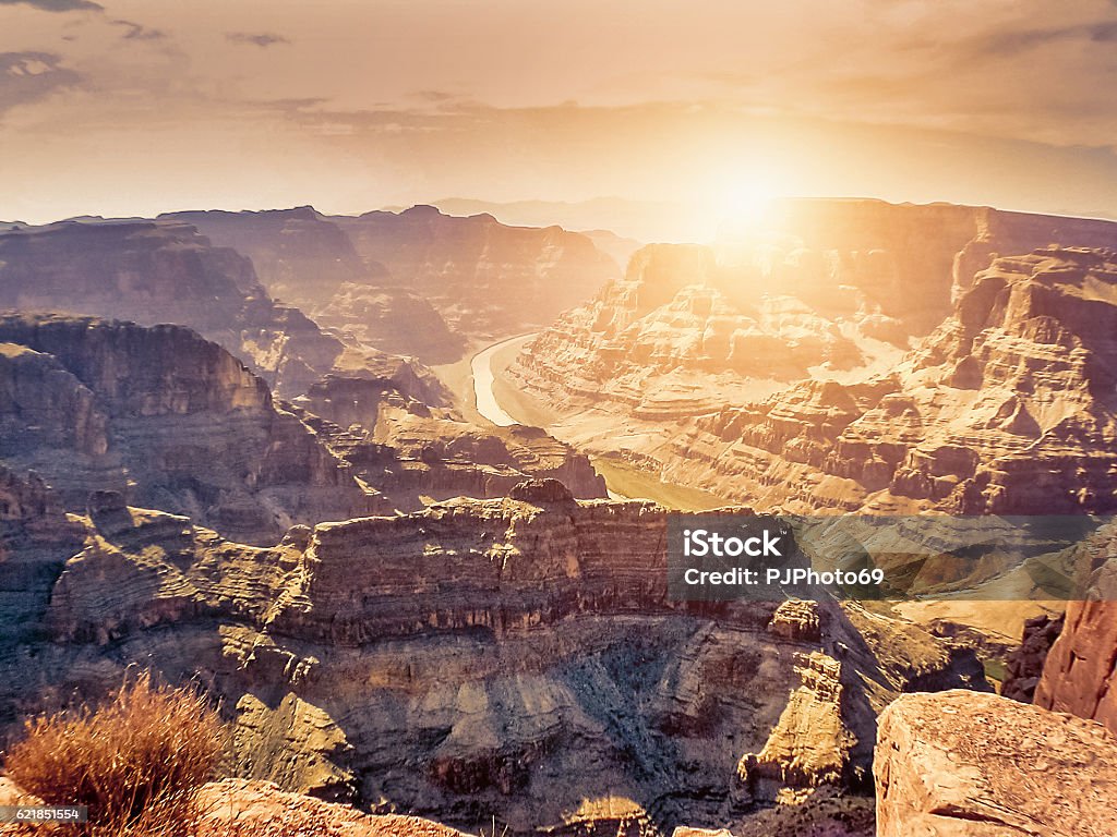 Sunset in Grand Canyon Sunset in Grand Canyon - USA Colorado Stock Photo