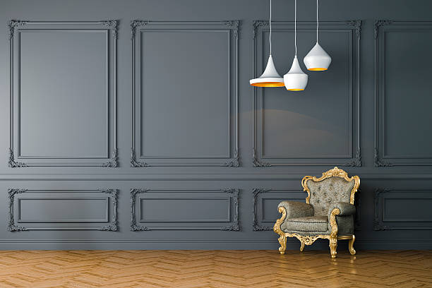 istock 3d render of beautiful clean interior and blank frames 621852430