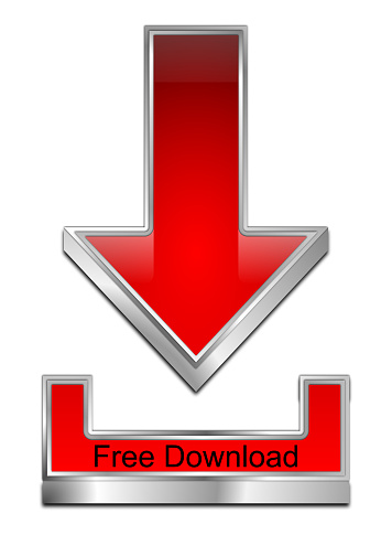 red free download symbol - 3D illustration