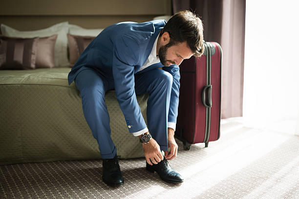 istock Businessman on  business trip 621854464