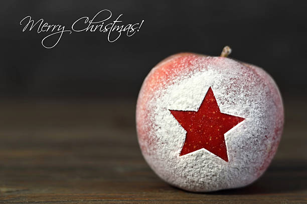 istock Merry Christmas card with Christmas apple 621856680