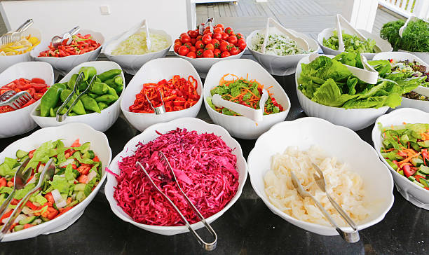 Vegetables and salad buffet stock photo