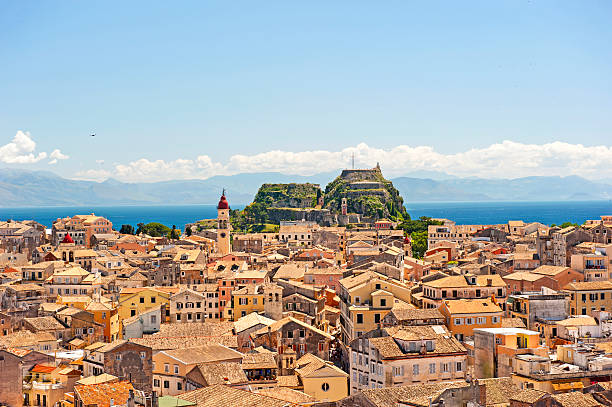 Corfu town, Greece Corfu town skyline corfu town stock pictures, royalty-free photos & images