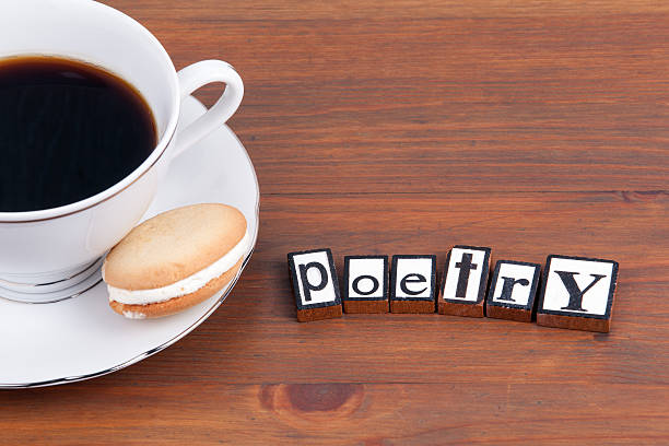 istock Poetry. On wooden table coffee mug, cookie 621892460