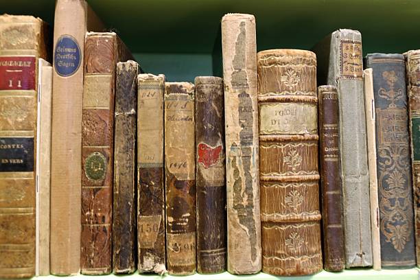 istock Old books in a bookshelf 621894982