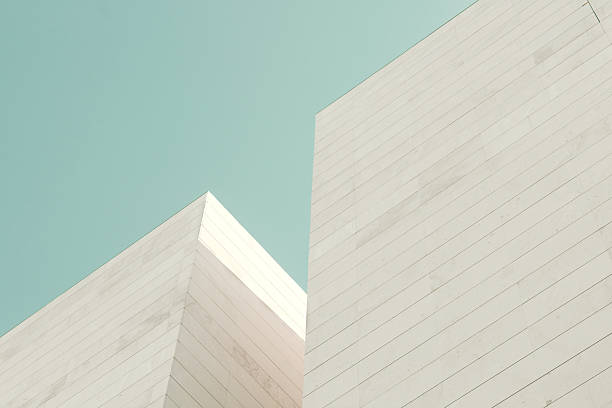 Abstract architecture. Detail of a building facade made of stone blocks white buildings stock pictures, royalty-free photos & images