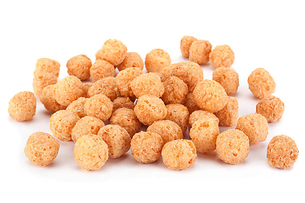 Corn balls snack on white stock photo