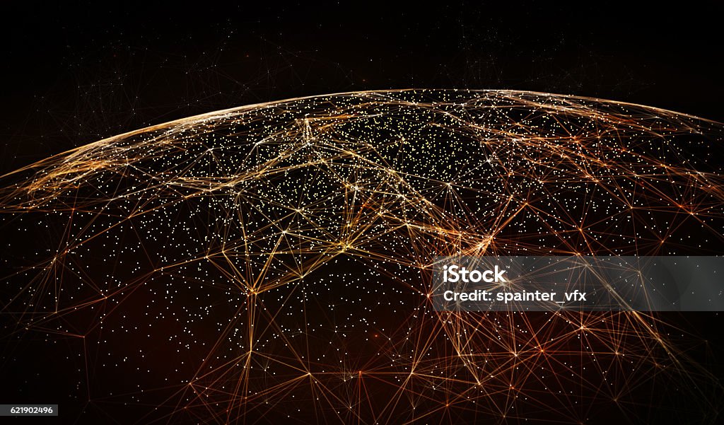 Globaler internationaler Konnektivitätshintergrund - Lizenzfrei Globus Stock-Foto