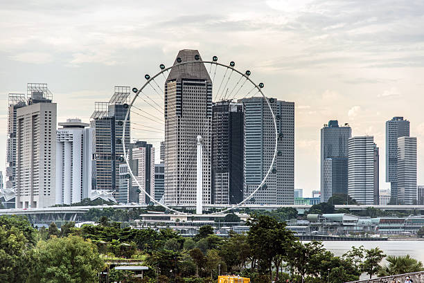 istock Singapore flyer and skyline 621905512