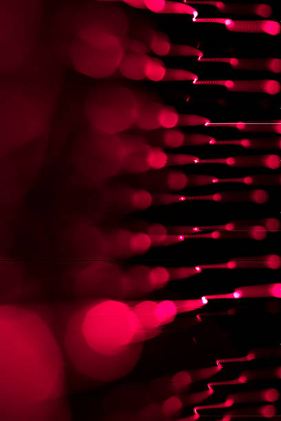istock Background of red LED lights with bokeh effect 621905744