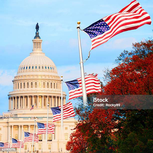 The Us Capitol In Washington Dc Usa At Sunset Stock Photo - Download Image Now - Washington DC, USA, Capitol Building - Washington DC