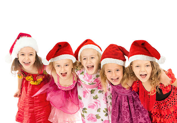 Group of Christmas kids stock photo