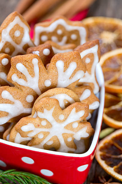 istock Christmas cookies in a beautiful red bowl 621906336