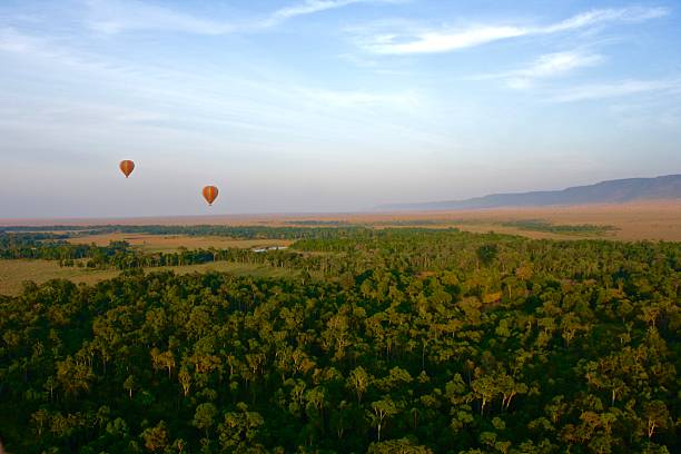 istock Sunrise view of the Maasai Mara from a balloon 621908276