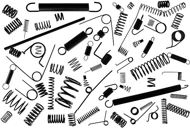 istock pattern of metal springs and coils isolated on white background 621910974