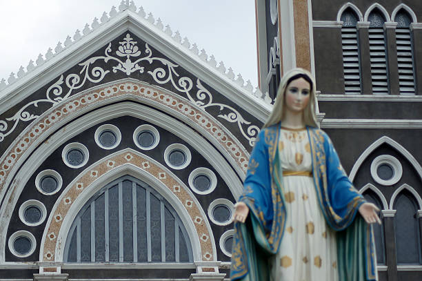 istock The gothic catholic church in eastern Thailand 621915520