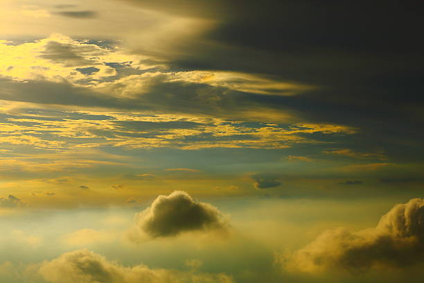istock Dreamlike Sky clouds heaven: Dramatic cloudscape cumulus, impressive sunrise 621916822