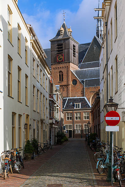 istock Old town view of Leiden city 621916938