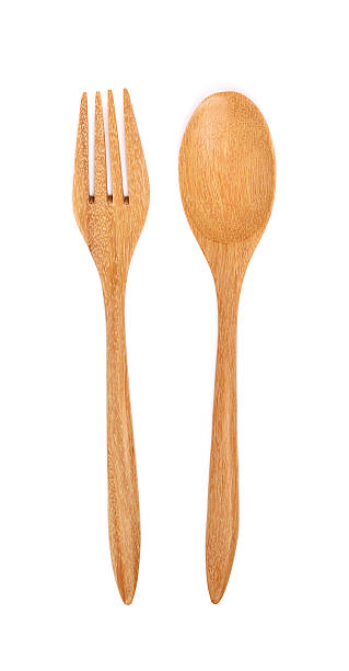 istock Wooden Spoon and Fork on white blockground 621920614
