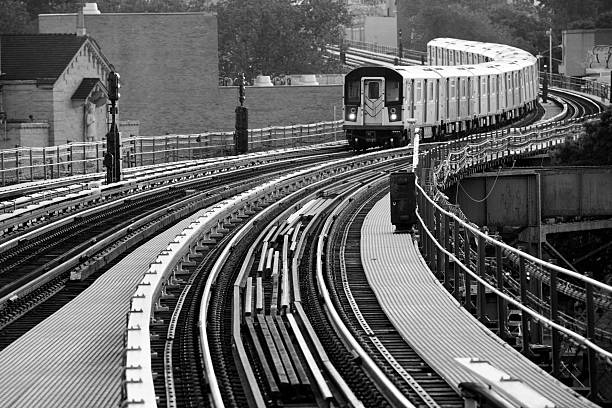 New York subway train stock photo