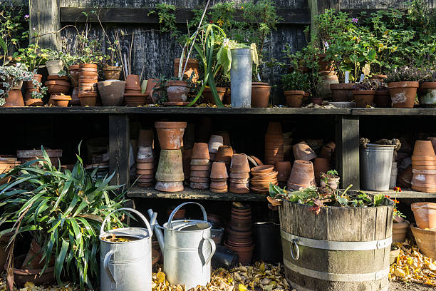 istock romantic idyllic plant table in the garden 621924302