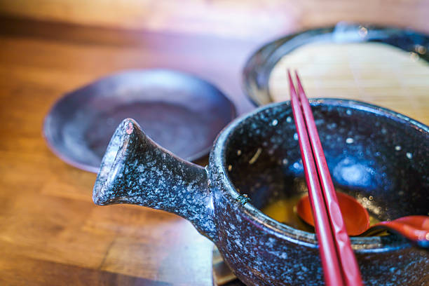 istock Leftovers of Japanese noodle soup 621924676
