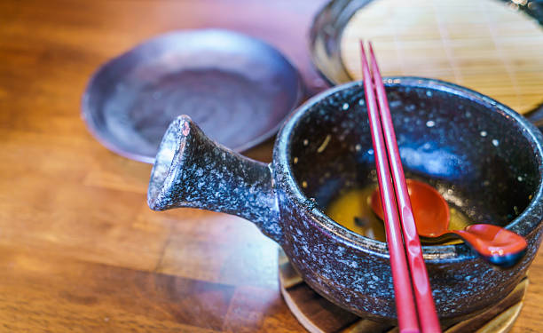 istock Leftovers of Japanese noodle soup 621924734