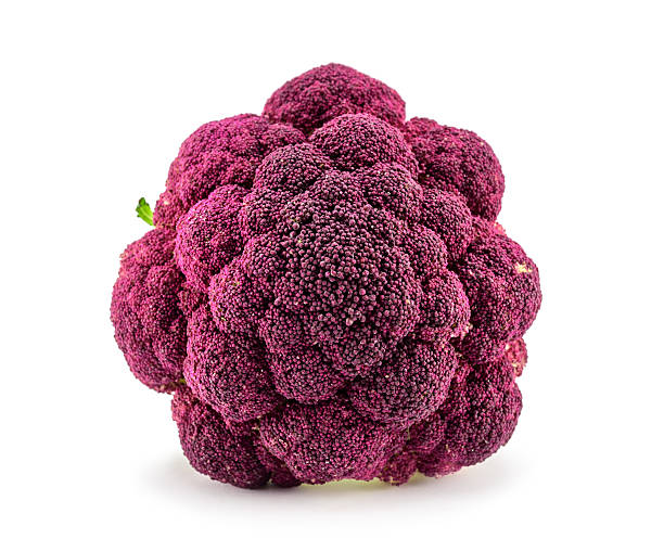 istock Purple cauliflower closeup isolated on white 621925768