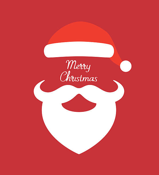 Santa Claus hat and beard- vector illustration Santa Claus hat and beard- vector illustration santa claus illustrations stock illustrations