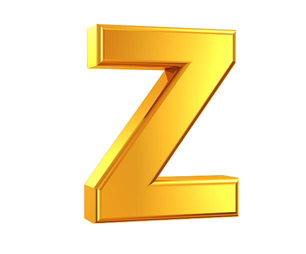 ゴールドレター z - alphabet letter z three dimensional shape typescript ストックフォトと画像