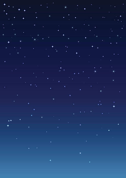 noční hvězdná obloha. svislé pozadí - noc čas dne stock ilustrace