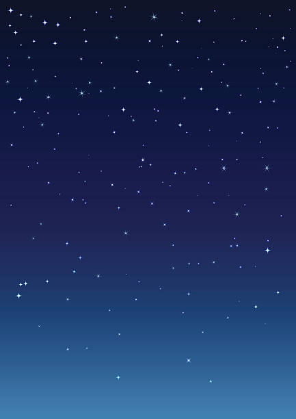 ilustraciones, imágenes clip art, dibujos animados e iconos de stock de cielo estrellado nocturno. fondo vertical - cielo estrellado