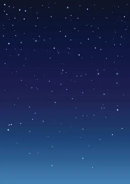Vector illustration of Night starry sky. Vertical background
