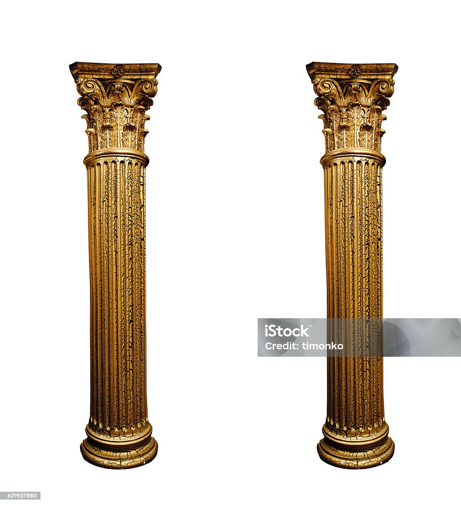 Two Column Background Image Two Isolated Architectural Columns On A White Background Stock Photo ...