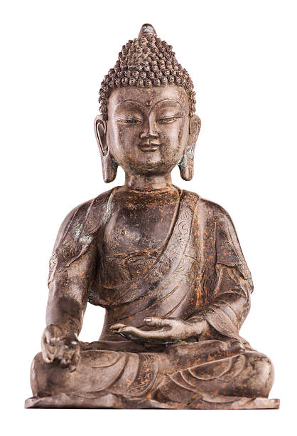 istock Buddha Shakyamuni's figure in varada mudra. 621938232