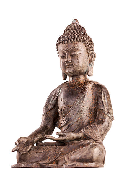 istock Buddha Shakyamuni's figure in a blessing pose. 621938608