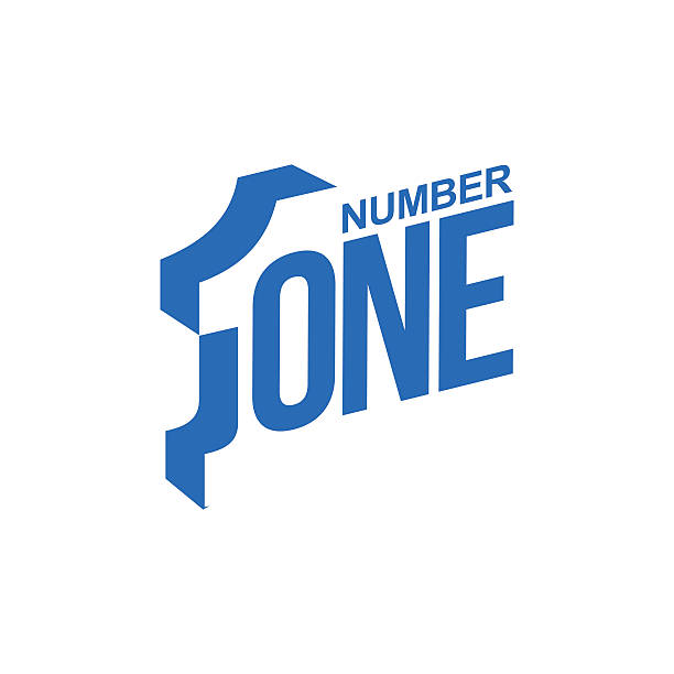 stockillustraties, clipart, cartoons en iconen met blue and white number one diagonal logo template - getal 1
